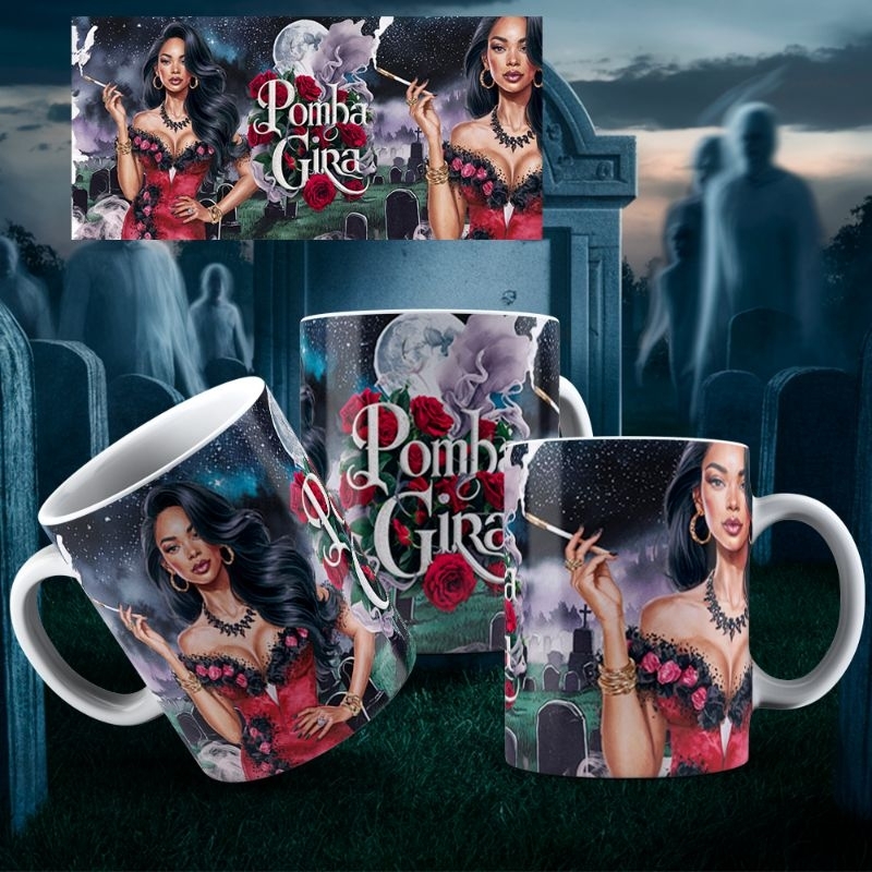 Caneca Pomba Gira uma a da, Candomblé,Maria Mulambo,Maria.Padilha, Cabaré,7 Encruzilhada,Catatumba,Farrapo