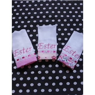 pacote com 3 babetes/fralda de boca personalizada com nome