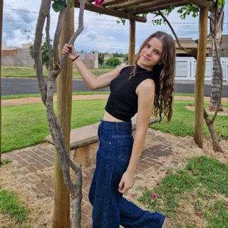 Calça Jeans Infantil Juvenil Feminina Wide Leg  Cós alto 100% Algodão ideal para uniforme Amaciada em Oferta na Shopee