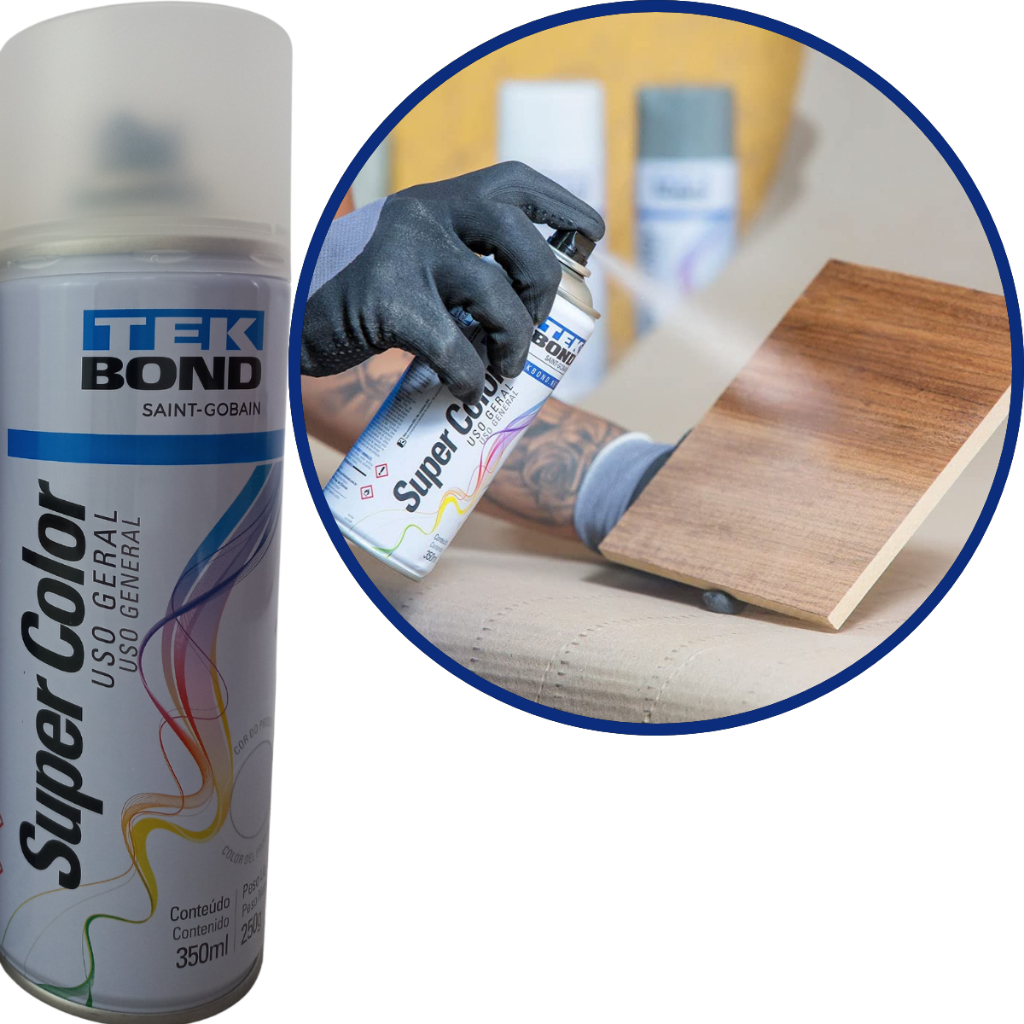Verniz Spray Brilhante Fosco Super Color 350ml 250g Tekbond - Home & Living