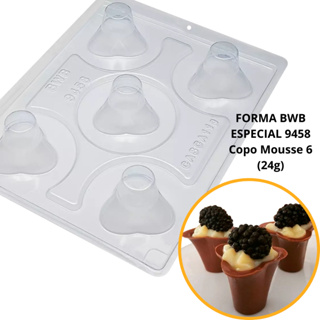 1~4 forma para chocolate bwb com silicone (3 partes) 9458 - Copo Mousse 6 (24g) (CHOCO) em Oferta na Shopee