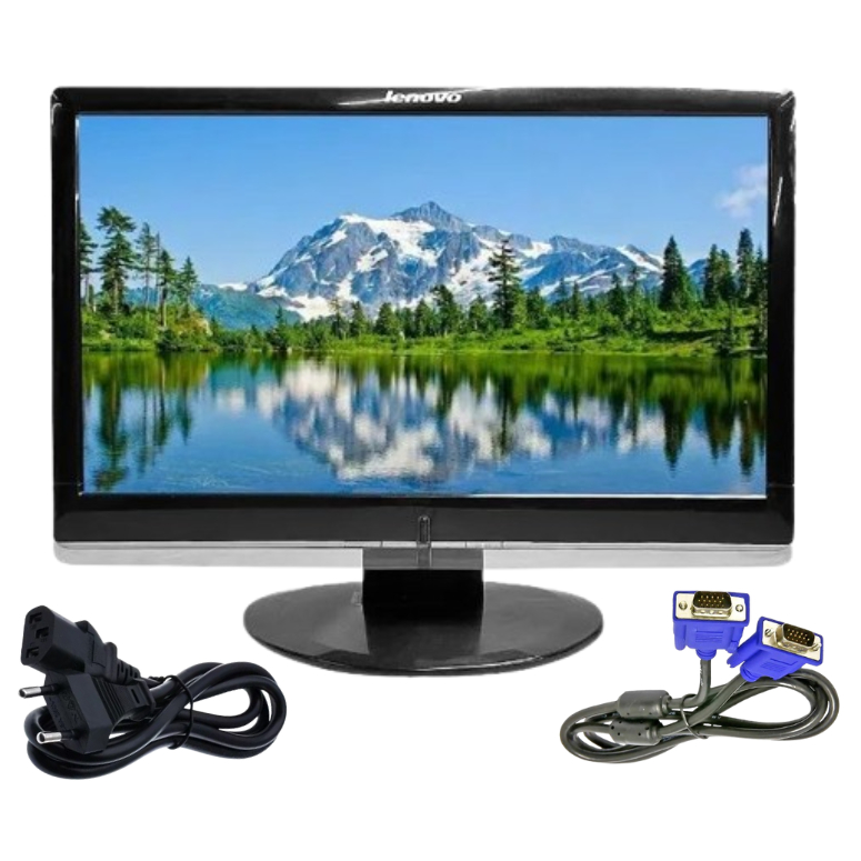 Monitor de 19 Polegadas 3 Meses Garantia Cabo VGA Energia e Base Com Arranhados e Marcas de Uso