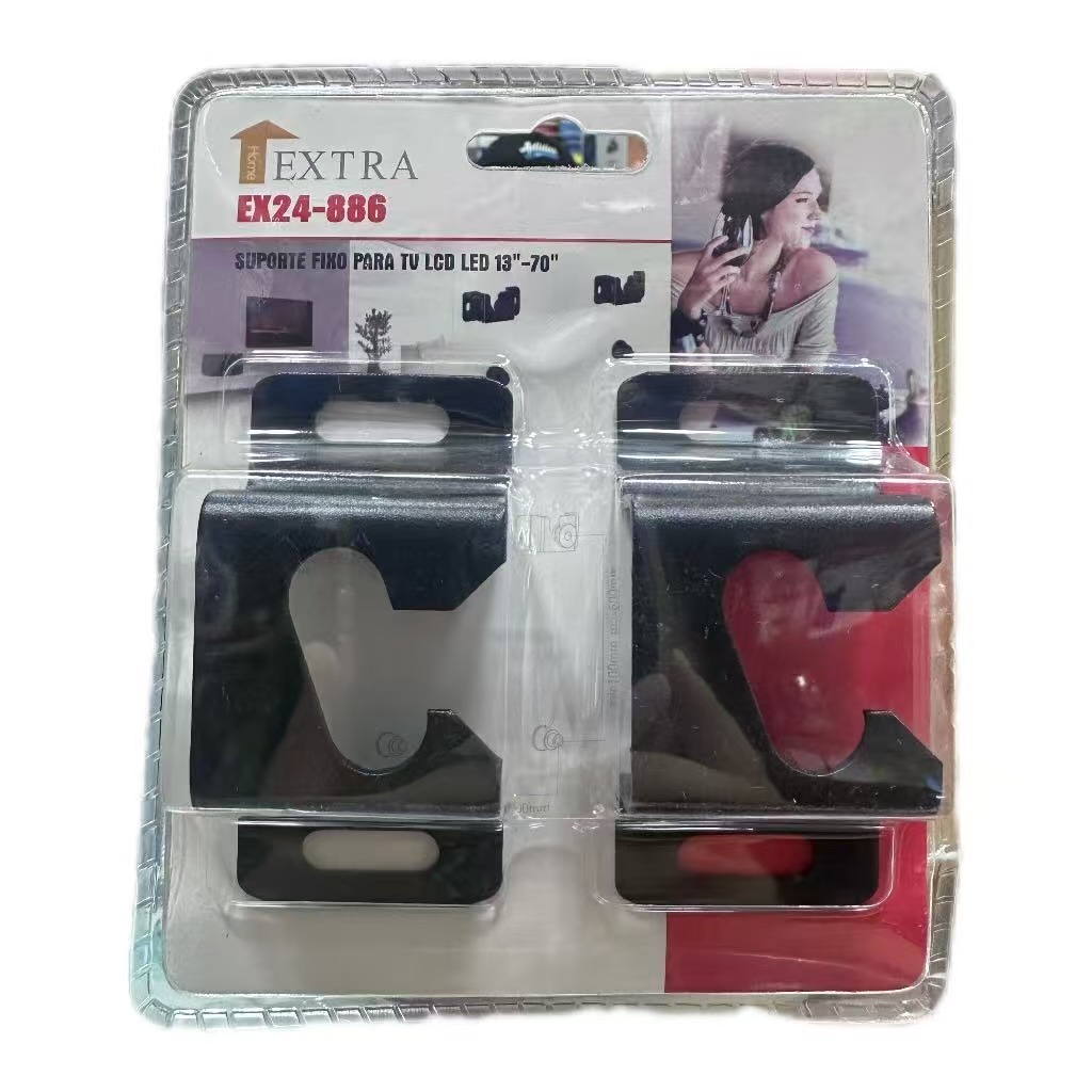 Suporte Fixo Universal de Parede Para TVs de 13” a 70” polegadas Até 60 kg material aço carbono