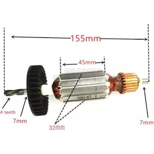 Induzido Para Furadeira Compatível Com Makita Hp1620 Hp 1640 220v  517456-5