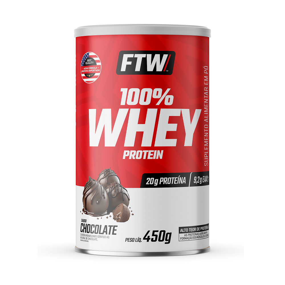 100% Whey Protein lata 450g - FTW em Oferta na Shopee