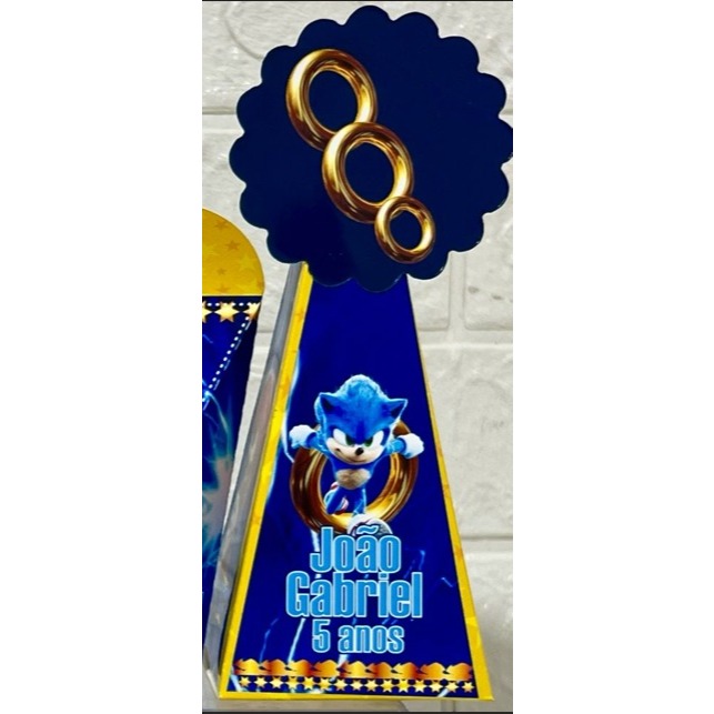 Caixa Pirâmide Personalizada SONIC Modelo 2 - Caixinhas Personalizadas - Aniversário - Lembrancinhas