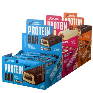 Kit 3x Barra de Proteína 36 Unid. Snacks Protein Bar Bodyaction em Oferta na Shopee
