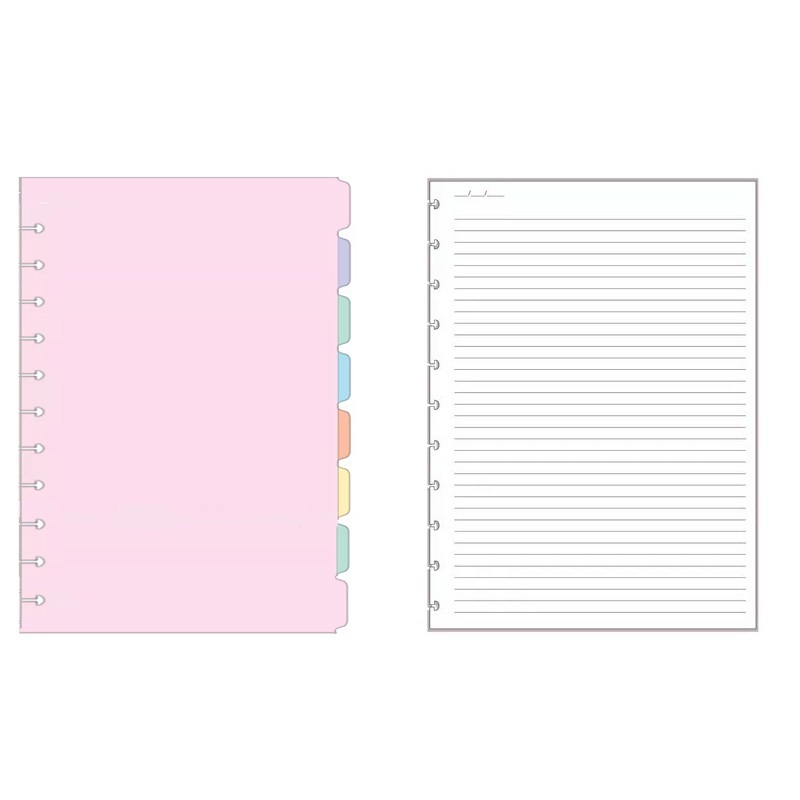 Refil + Divisórias para Caderno Inteligente com 11 Furos A4 - Tom Pastel - 80 folhas em Oferta na Shopee