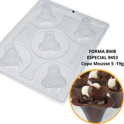 1~4 forma bwb com silicone (3 partes) para chocolate cod 9453 - Copo Mousse 5 -19g (CHOCO)