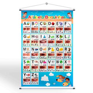 Banner Sala de Aula Alfabeto Boquinhas + Grátis suporte para pendurar em Oferta na Shopee