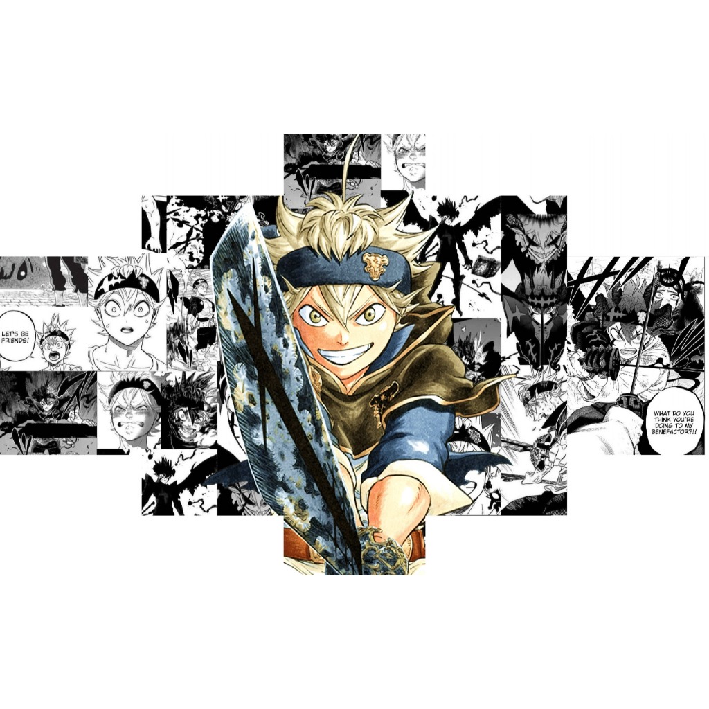QUADRO DECORATIVO BLACK CLOVER ASTA SÉRIE MANGÁ