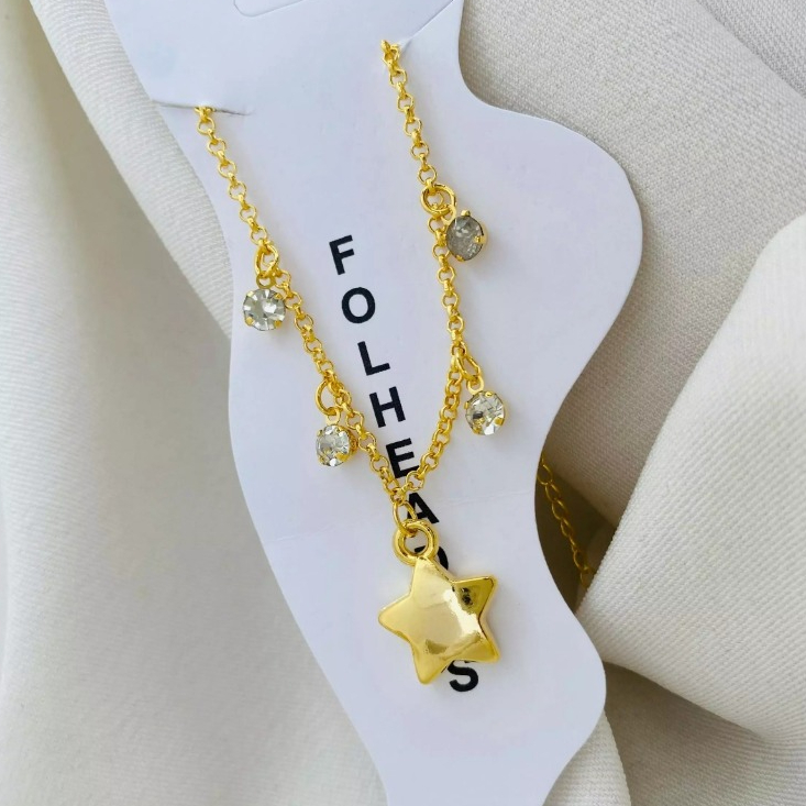 Tornozeleira Búzios Com Ponto De Luz Prata Dourado Pulseira no Pé Maju