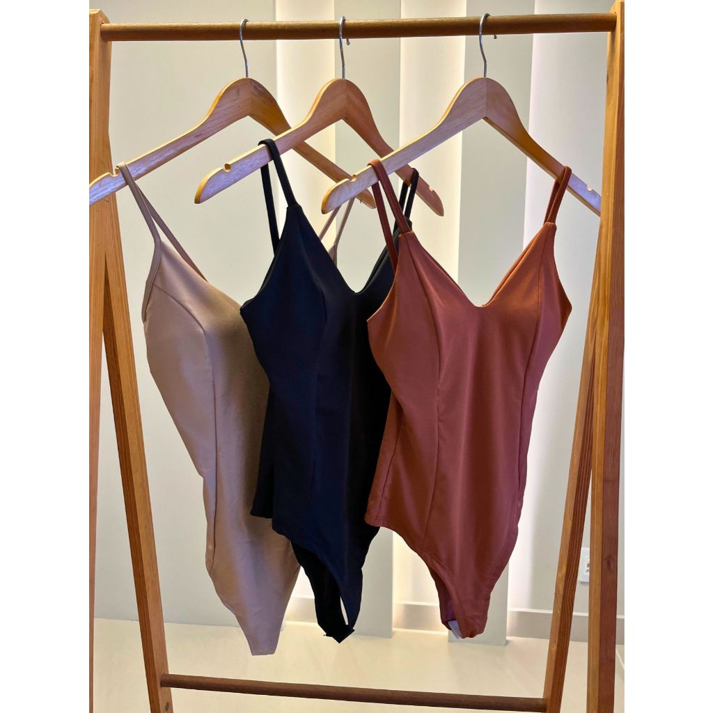 Kit Body Bori Bory feminino Modelador Suplex Decotado Decote em V Alcinha Fina com Bojo Chic Várias Cores Presente Festa em Oferta na Shopee