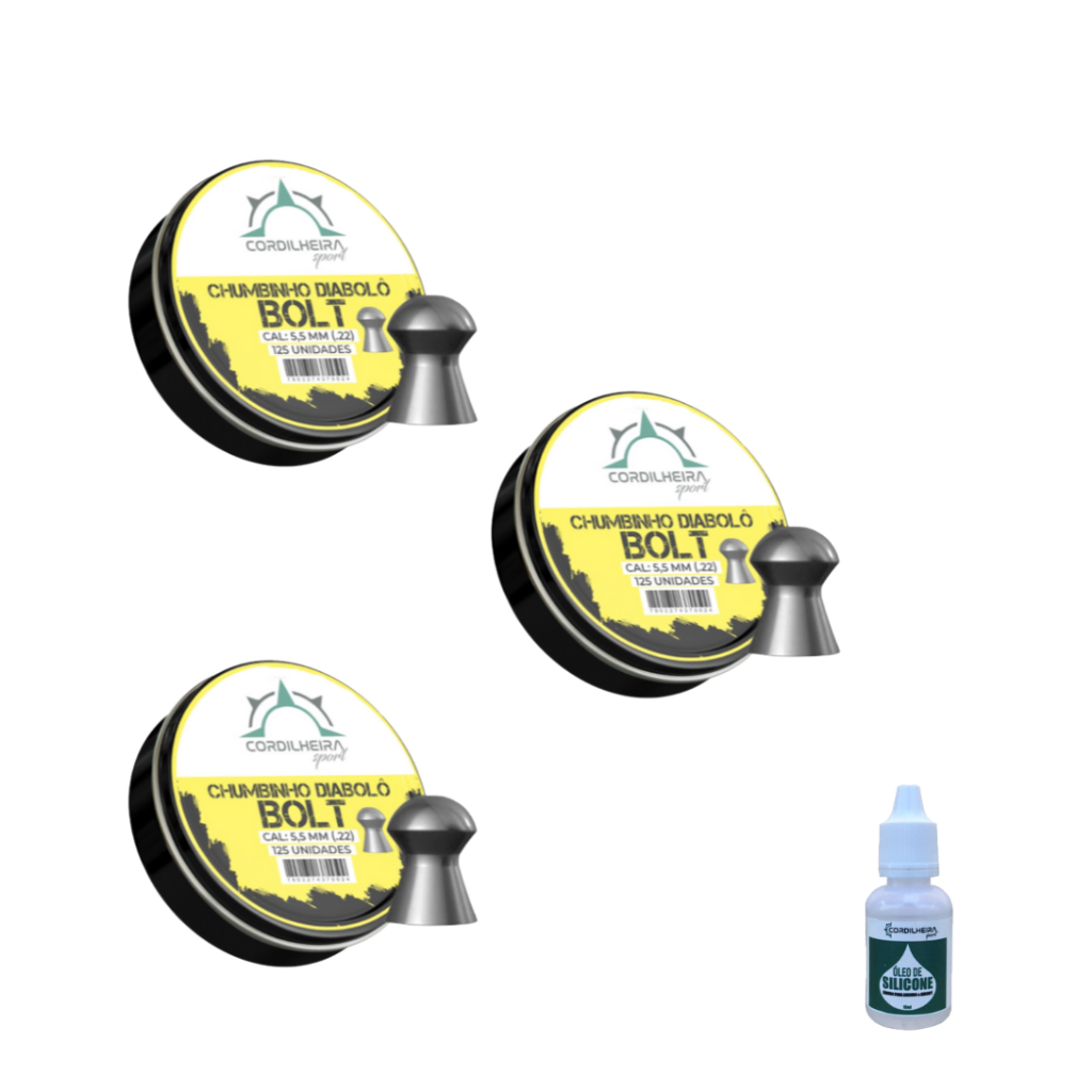 375 Chumbinhos Diabolô Bolt (MAX) - 5,5 mm + 01 Óleo Silicone em Oferta na Shopee