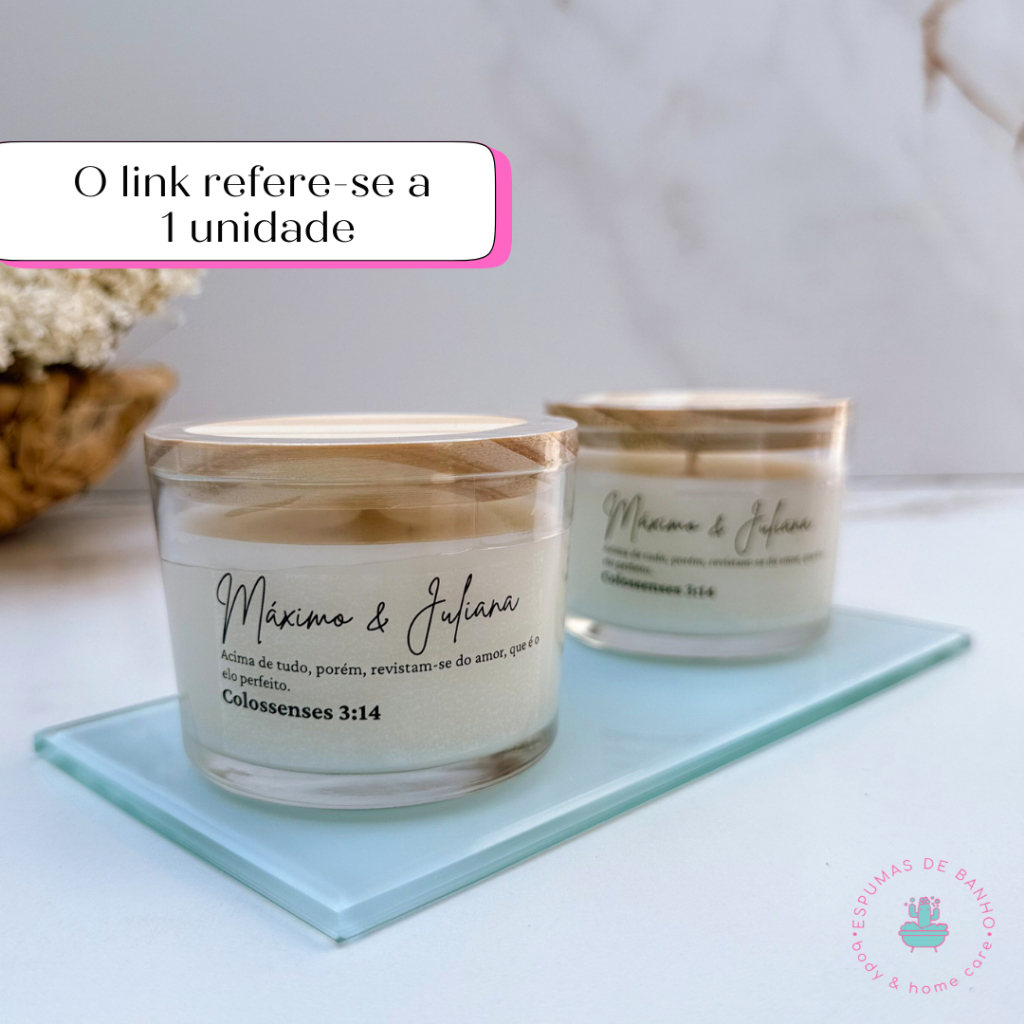 Vela perfumada Lembrança para Padrinhos PERSONALIZADA- vela com tampa de madeira em Oferta na Shopee