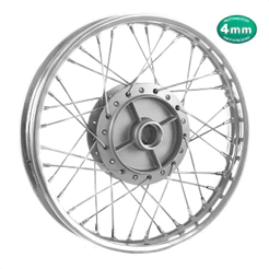 Roda Jante Calha Folha Traseira Biz 100 98/05 - 13/15 Biz 110 Biz 125 Raio 4mm Cromada Alinhada