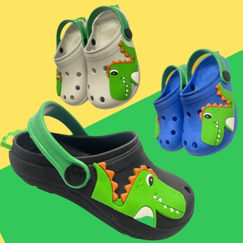 Sandália Infantil Masculino Babuche Para Menino Papete  Dino Feliz Confortável