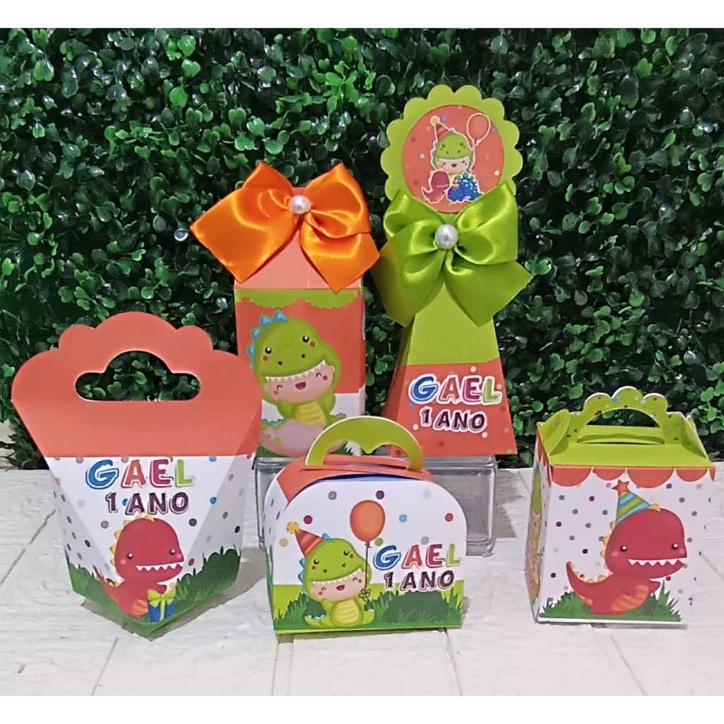 Personalizados caixinhas Dinossauro Baby lembrancinhas - PEGUE E MONTE lembrancinhas de aniversário