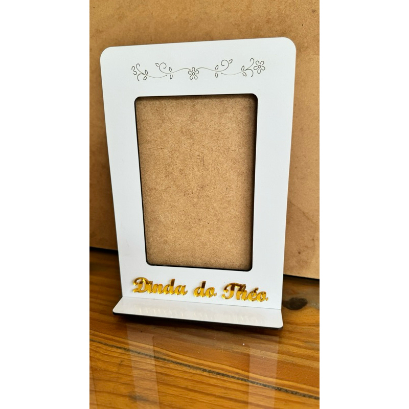 Porta-Retrato Dindos Personalizado em MDF com Nome – Presente para Padrinhos 10x15cm em Oferta na Shopee