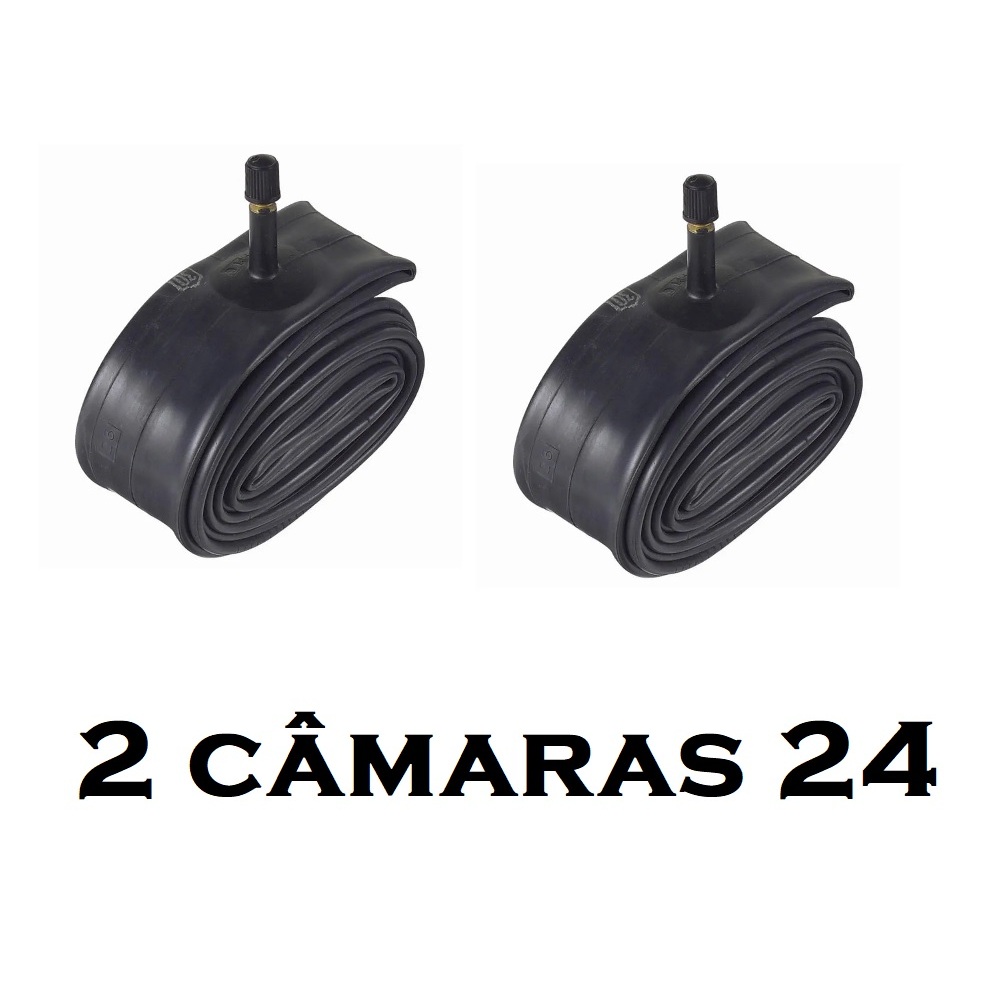 2 Câmara de Ar Bicicleta Aro 24 x 1.95 Válvula Americana Grossa Bike MTB Estrada ou Urbana em Oferta na Shopee