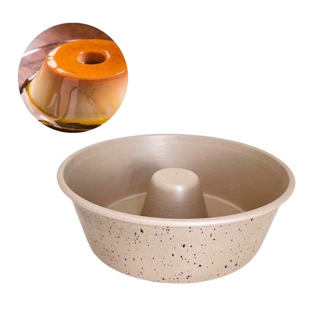 Forma Pudim Granito Externo 20cm Com Furo no Meio Doces Sobremesas Assadeira de Bolo Antia...