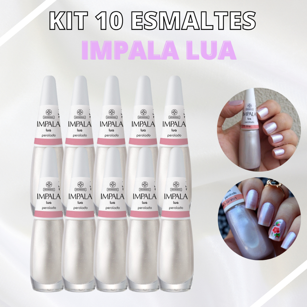 Kit Esmalte Impala Lua Perolado Tendência Manicure Atacado Mais Vendidos em Oferta na Shopee