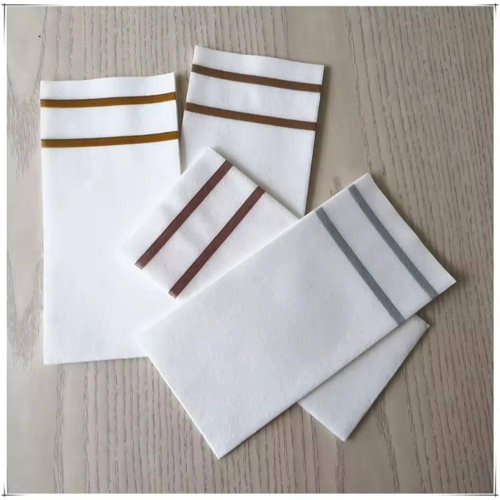 Kit 25 Guardanapo De Ppapel Para Mesa Posta 43x30cm Prata