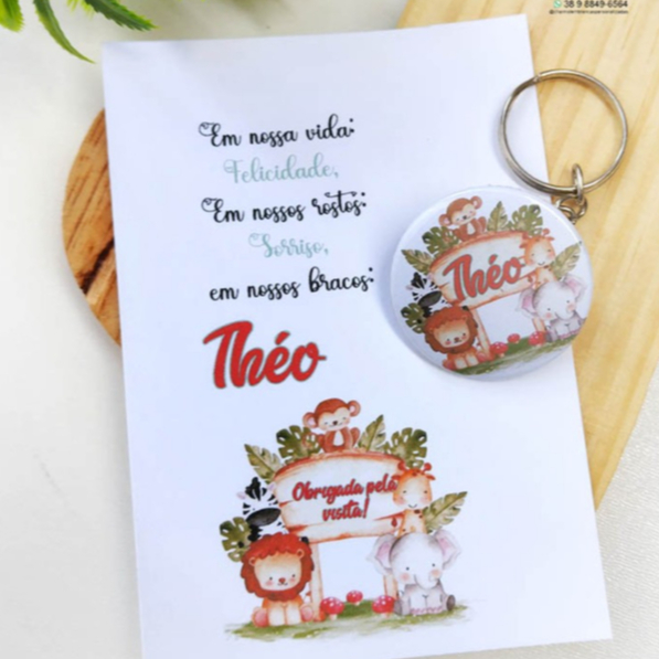 10 Chaveiros Personalizados - Ursinho - Lembrancinha Aniversário, Lembrancinha Maternidade, Chá de Bebê