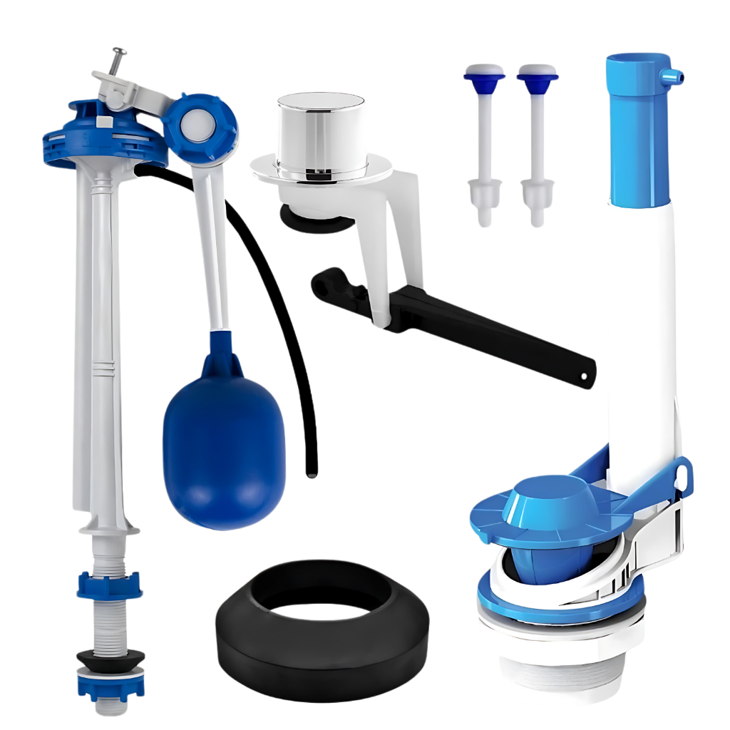 Kit Para Caixa Acoplada Botão Acionamento Superior Reparo Completo Para Caixa De Descarga De Vaso