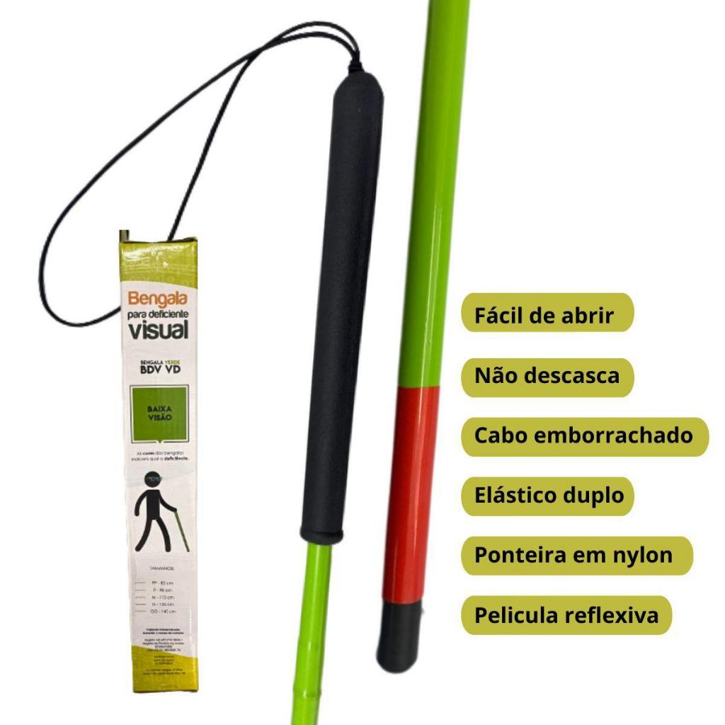 Bengala Para Deficiente Visual Baixa Visão Verde Com Roller em Oferta na Shopee
