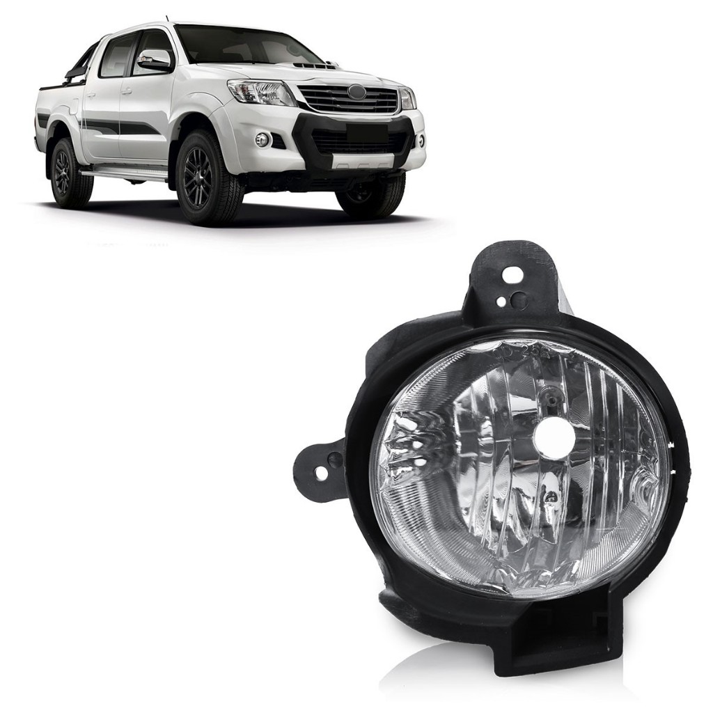 Farol Milha Auxiliar Hilux SRV SR 2012 2013 2014 2015 2016 Lente Lisa Acrilico
