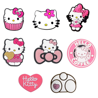 PIN BOTON BROCHE ENFEITE PARA CROC CALÇADO HELLO KITTY ROSA PINK KIT COM 5 PINS SORTIDOS em Oferta na Shopee