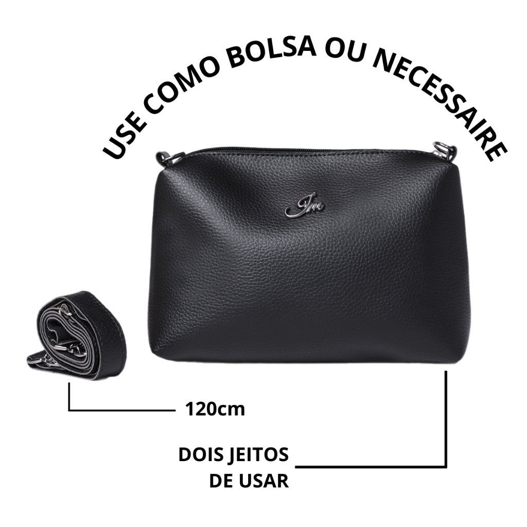 Kit 2 Bolsa Feminina Pequena Tiracolo ou Necessaire Funcional Bolsinha