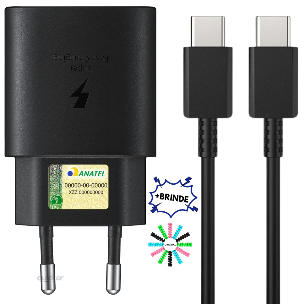 Carregador para Samsung  Super Rápido 25w Tipo c | M23 s24 s23 s22 s21 s20 s20fe a70 a71 a72 a73