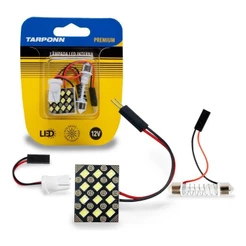 Lâmpada Led Torpedo T10 12 Leds 12v Premium 6k Tarponn