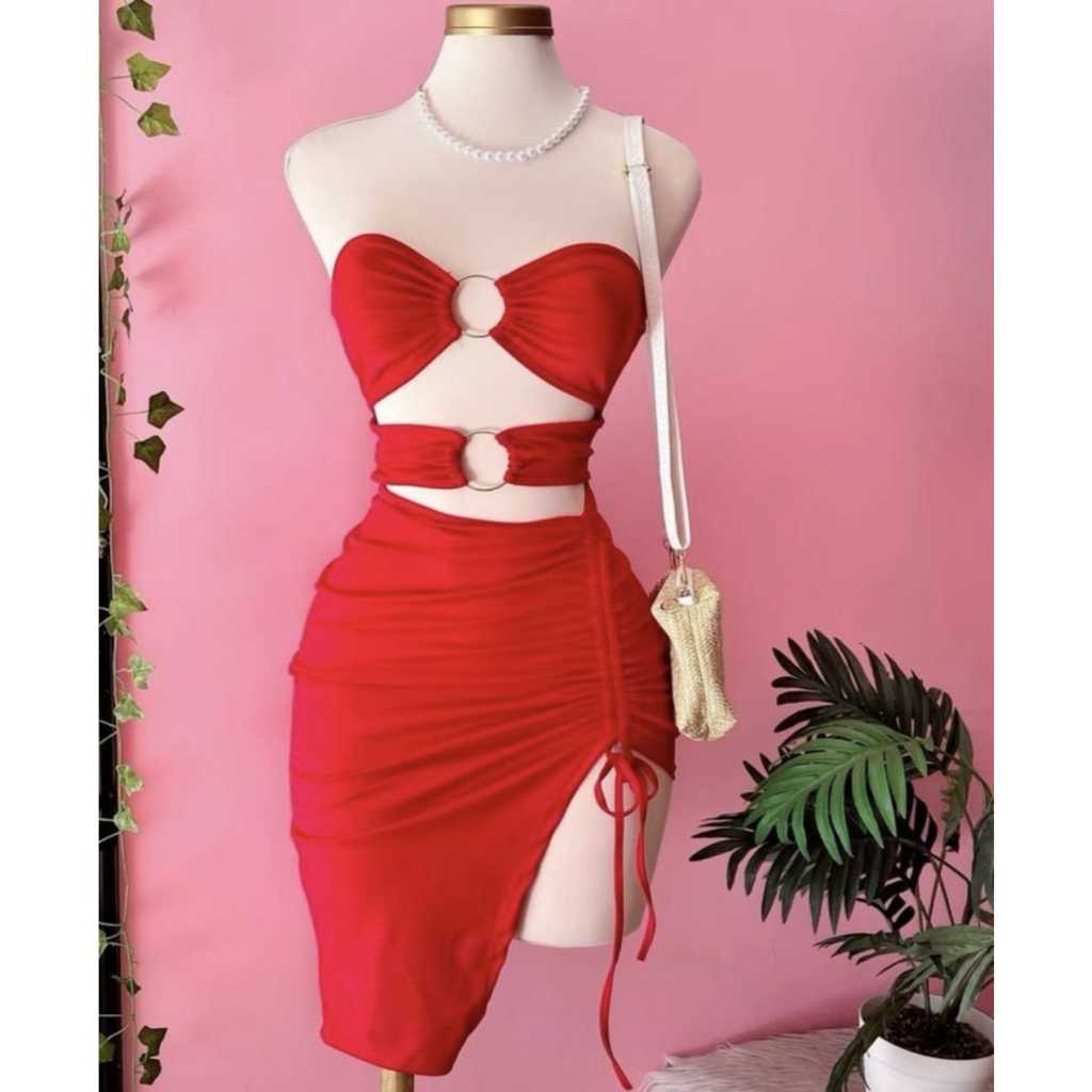 Vestido Mídi Com Argola Puxador Na Lateral Moda Gringa 2025 Suplex Premium ( MANU )