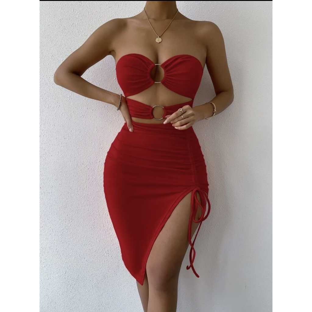 Vestido Mídi Com Argola Moda Gringa 2025 Suplex Premium ( MANU ) SUPER CONFORTÁVEL