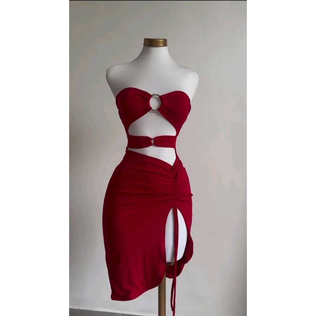 Vestido Mídi Com Argola Moda Gringa 2025 Suplex Premium ( MANU )
