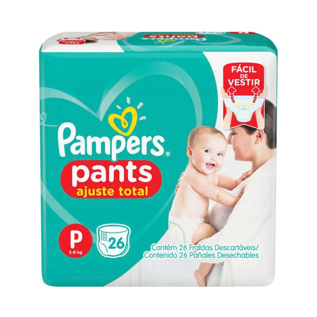 Fralda Infantil Pampers Pants Ajuste Total P Com 26 Unidades em Oferta na Shopee