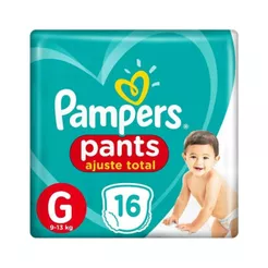 Fralda Infantil Pampers Pants Ajuste Total G Com 16 Unidades