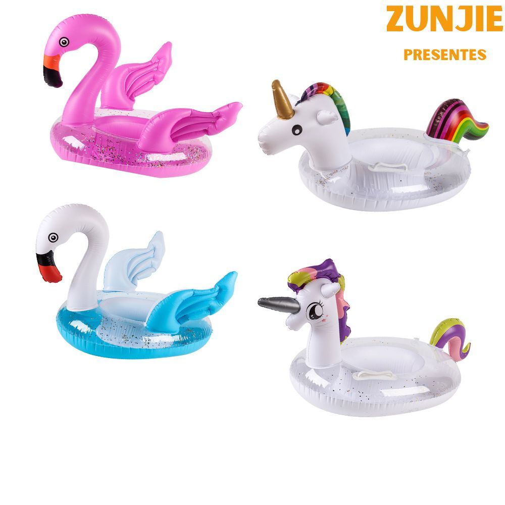 Boia Flamingo/Cisne/Unicórnio C/ Glitter Praia Piscina em Oferta na Shopee