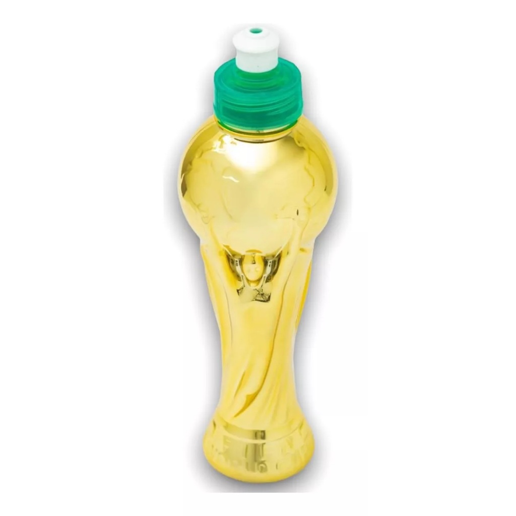 Garrafinha Squeeze, Garrafa Troféu Flip Top, Garrafa Dourada, Garrafa Copa do mundo, Taça SQUEEZE