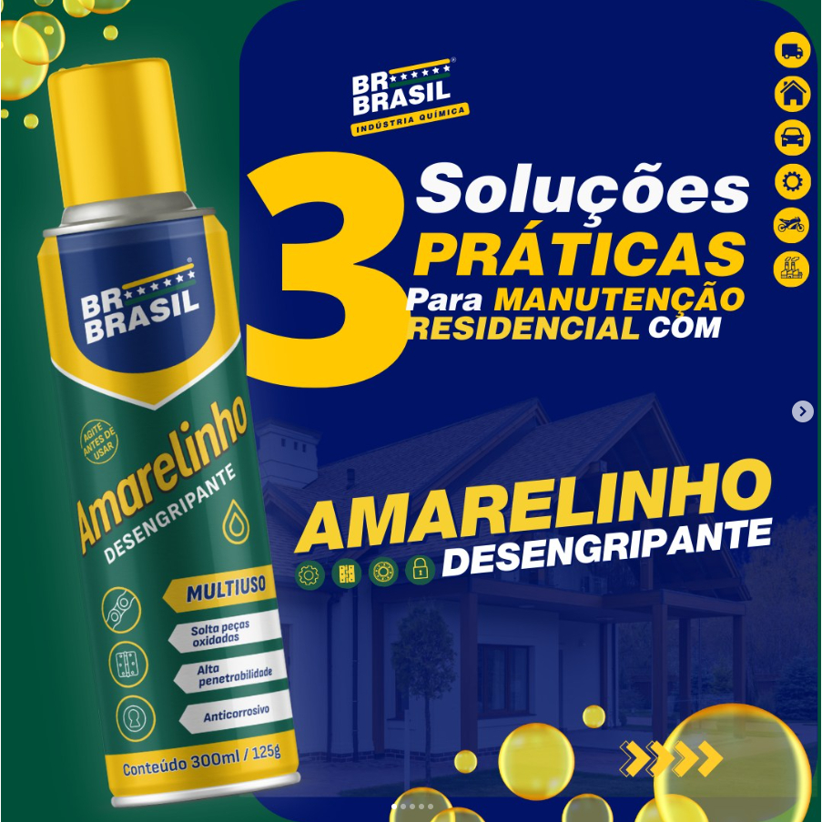 Detalhes do Desengripante Spray Anti Ferrugem BR Brasil 300ml