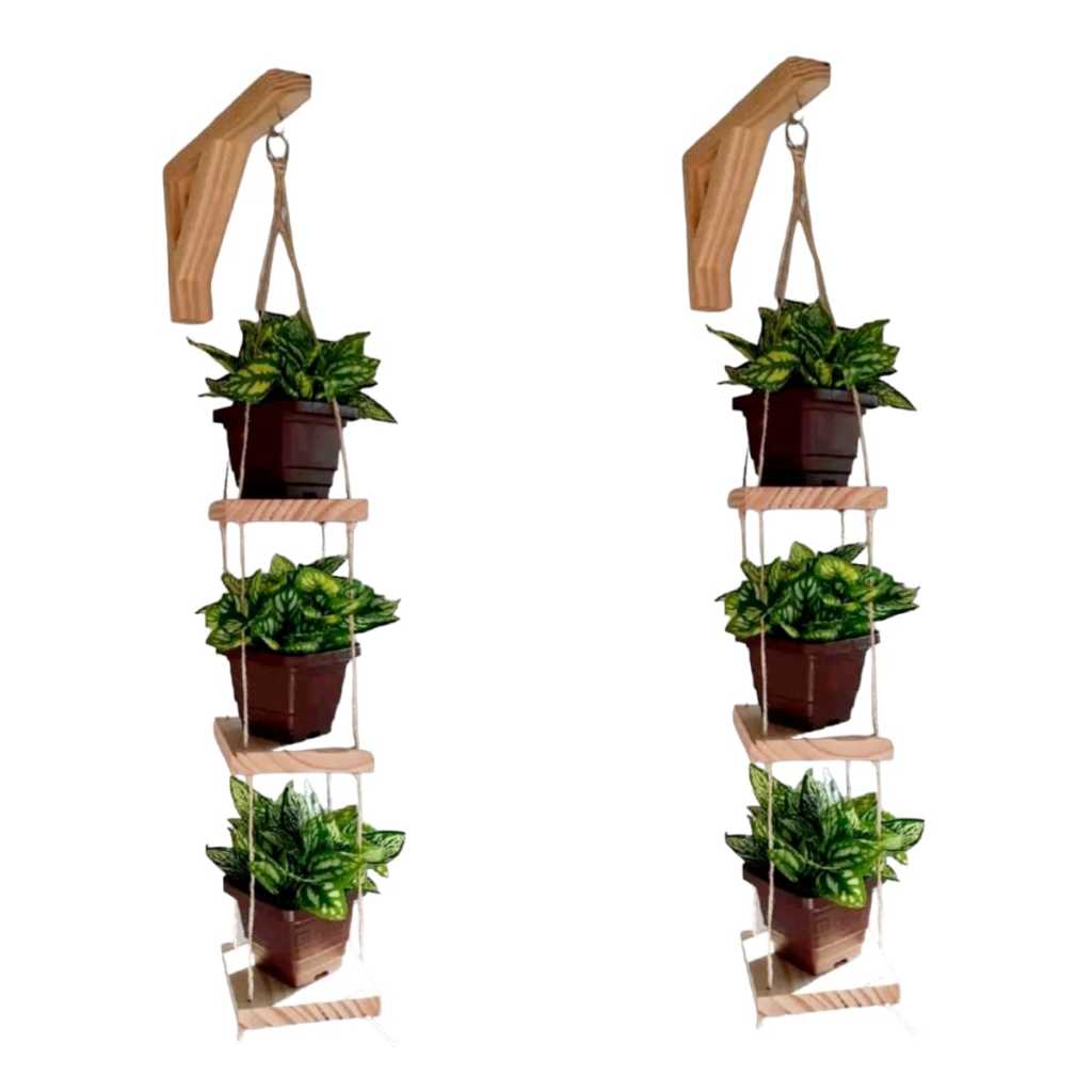Floreira de madeira parede kit com 2 floreira vertical suporte vaso de planta floreira suspensa