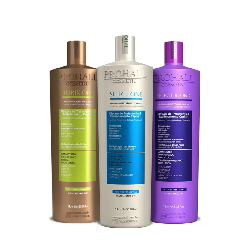 PROHALL KIT PROGRESSIVA BURIX ONE 1L + SELECT ONE 1L + SELECT BLOND 1L + Todos os Brindes das fotos