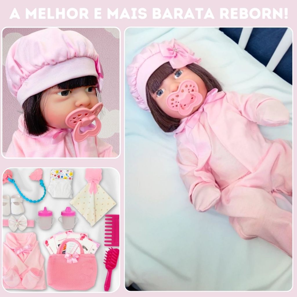 Boneca Reborn Bebê Realista Mais De 20 Itens Menina Promoção Barata