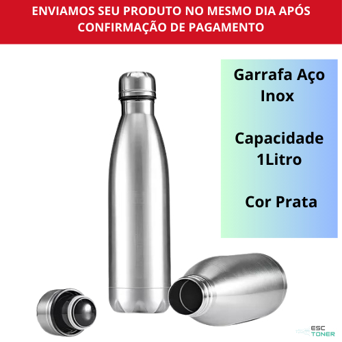 Garrafa Térmica Inox Capacidade 1 Litro Quente & Frio Com Isolamento Térmico