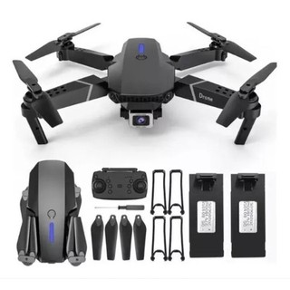Drone Profissional E88 Plus 4K - Drones E88 Barata Câmeras Fotografia Aérea Câmera Dupla Quadcopter com Controle Remoto