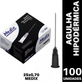 Agulha 25X0,70 hipodérmica descartável 22G MEDIX em Oferta na Shopee