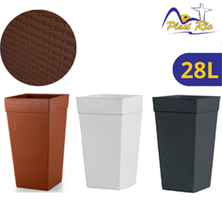 Kit 2 Vasos 28 Litros Coluna Rattan Reforçado Para Plantas e Flores Decoração Para Casa Jardins em Oferta na Shopee